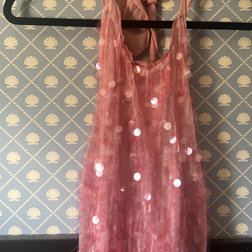 Zara SEQUIN HALTER DRESS - Picture 7 of 9